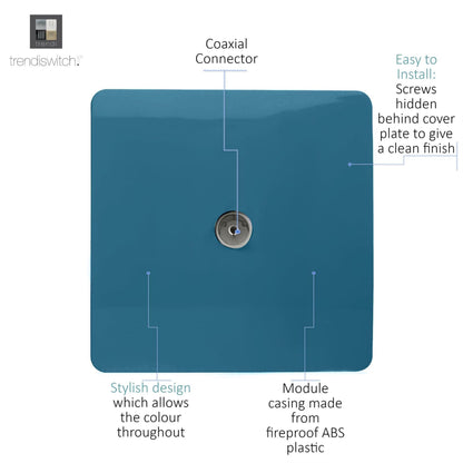 Trendi Artistic Modern Glossy Tactile TV Socket Midnight Blue