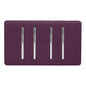 Trendi 4 Gang (2 Way & 1x Intermediate) Glossy 10 Amp Rocker Light Switch Plum