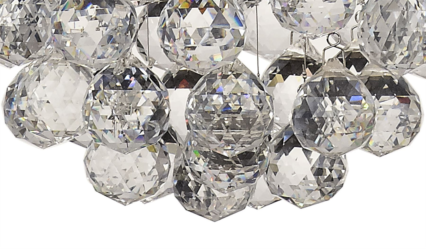Diyas Colorado 25cm  Cluster 1 Light GU10 Polished Chrome/Crystal Ceiling Pendant Light Fitting