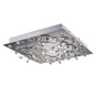 Diyas Fia Flush  Square 6 Light G4 with White LEDs Polished Chrome/Crystal, NOT LED/CFL Compatible Ceiling Light Fitting