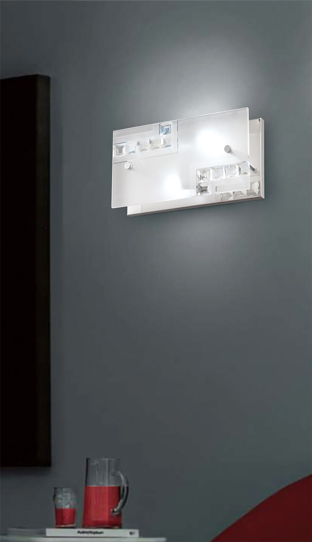 Diyas Starlet Wall Light Switched 2 Light G9 Polished Chrome/Glass/Crystal