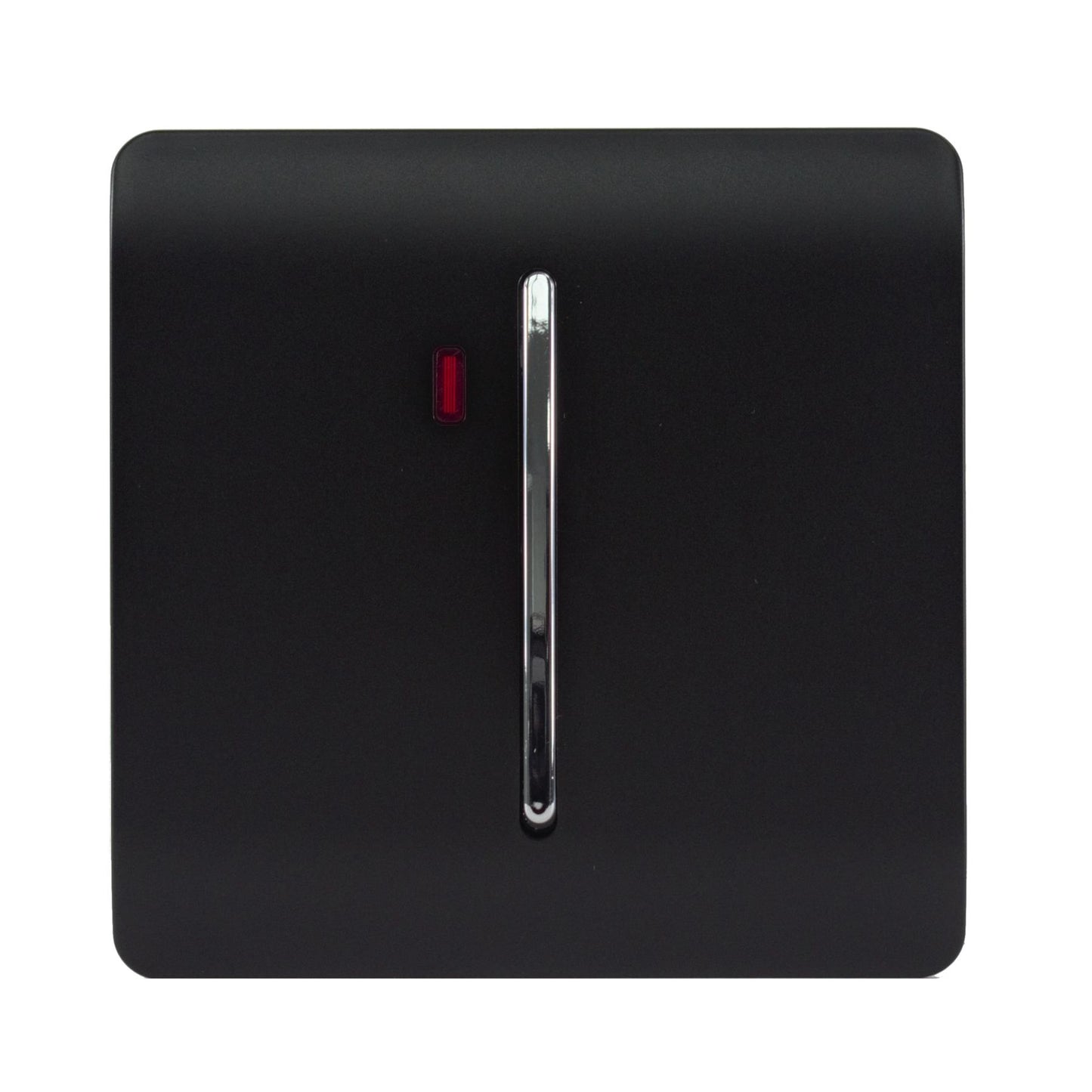 Trendi  45 A Cooker Light Switch & Neon Insert Matt Black Soft Touch