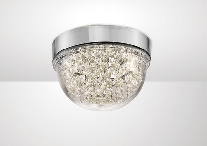 Diyas Harper 20cm Small Flush  6W 500lm LED 4000K Polished Chrome/Crystal, 3yrs Warranty Crystal Ceiling Light Fitting