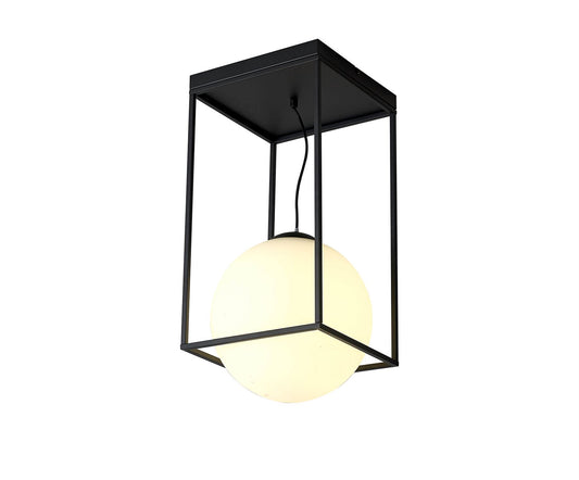Mantra Desigual Large Tall Semi Flush, 1 Light E27, Matt Black