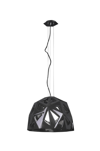 Mantra M3732 Facette Pendant 1 Light E27, Gloss Black/Polished Chrome