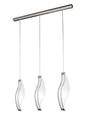 Mantra Sintesys Linear Pendant 3 Drop E27 3 Light E27 Bar, Polished Chrome/White Acrylic, CFL Lamps INCLUDED