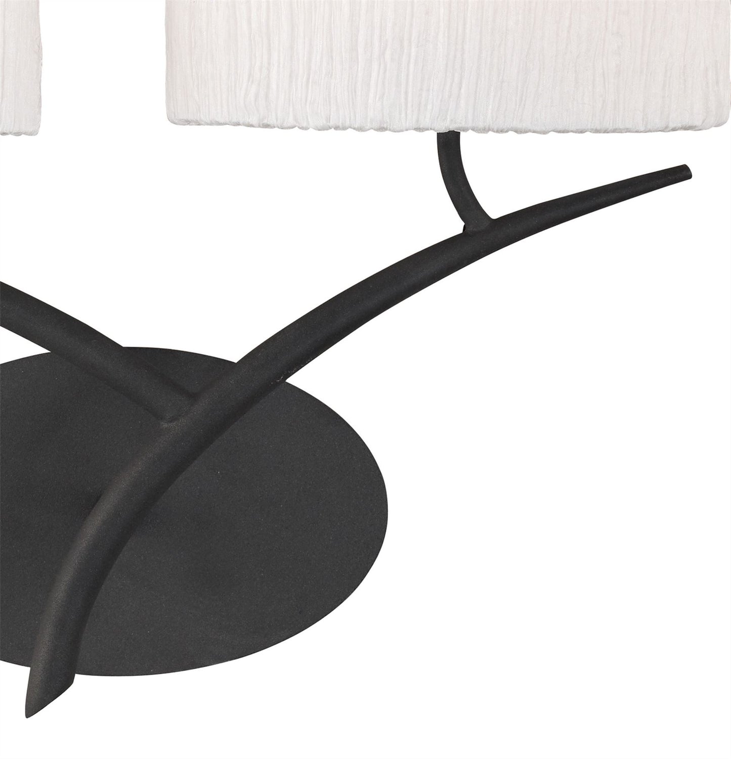 Mantra Eve Wall Light Switched 2 Light E27, Anthracite with White Oval Shades