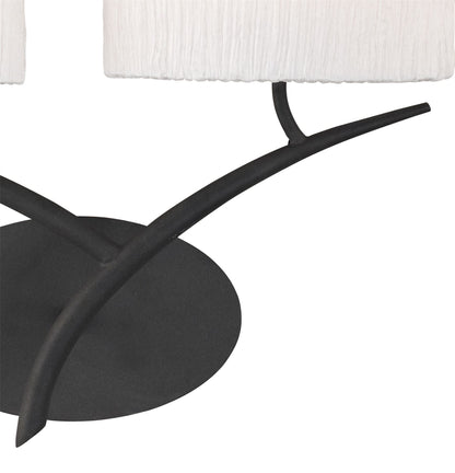 Mantra Eve Wall Light Switched 2 Light E27, Anthracite with White Oval Shades