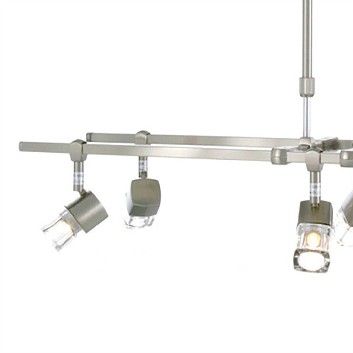 Diyas Ticino Rectangular Telescopic  6 Light G9 Satin Chrome Ceiling Pendant Light Fitting