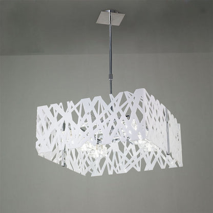 Mantra Tokio Square Telescopic 6 Light G9, Gloss White/Polished Chrome