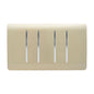 Trendi 4 Gang (2 Way & 1x Intermediate) Glossy 10 Amp Rocker Light Switch Gold