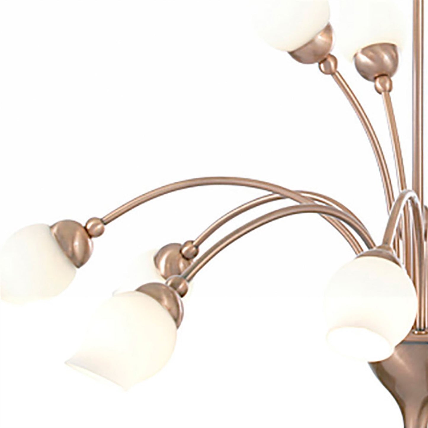 Diyas Rimini 69cm  12 Light G9 Antique Copper/Opal Glass Ceiling Pendant Light Fitting