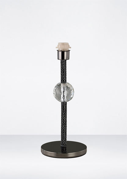 Diyas Elena Crystal Table Lamp 1 Light E27 WITHOUT SHADE Black Chrome