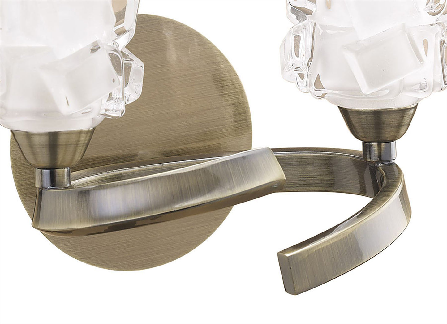 Mantra Ice Wall Light Switched 2 Light G9 ECO, Antique Brass