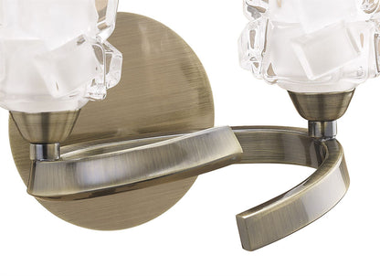 Mantra Ice Wall Light Switched 2 Light G9 ECO, Antique Brass