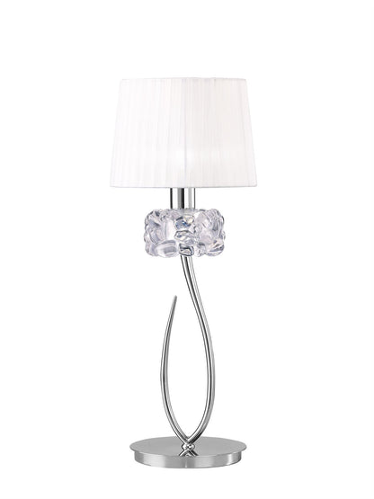 Mantra M4636 Loewe Table Lamp 1 Light E27 Large, Polished Chrome with White Shade
