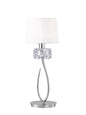 Mantra M4636 Loewe Table Lamp 1 Light E27 Large, Polished Chrome with White Shade