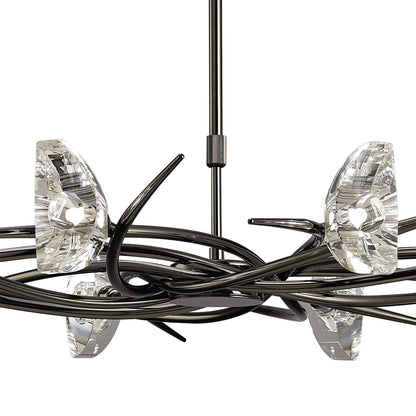 Mantra Eclipse 81cm Telescopic 8 Light G9, Black Chrome