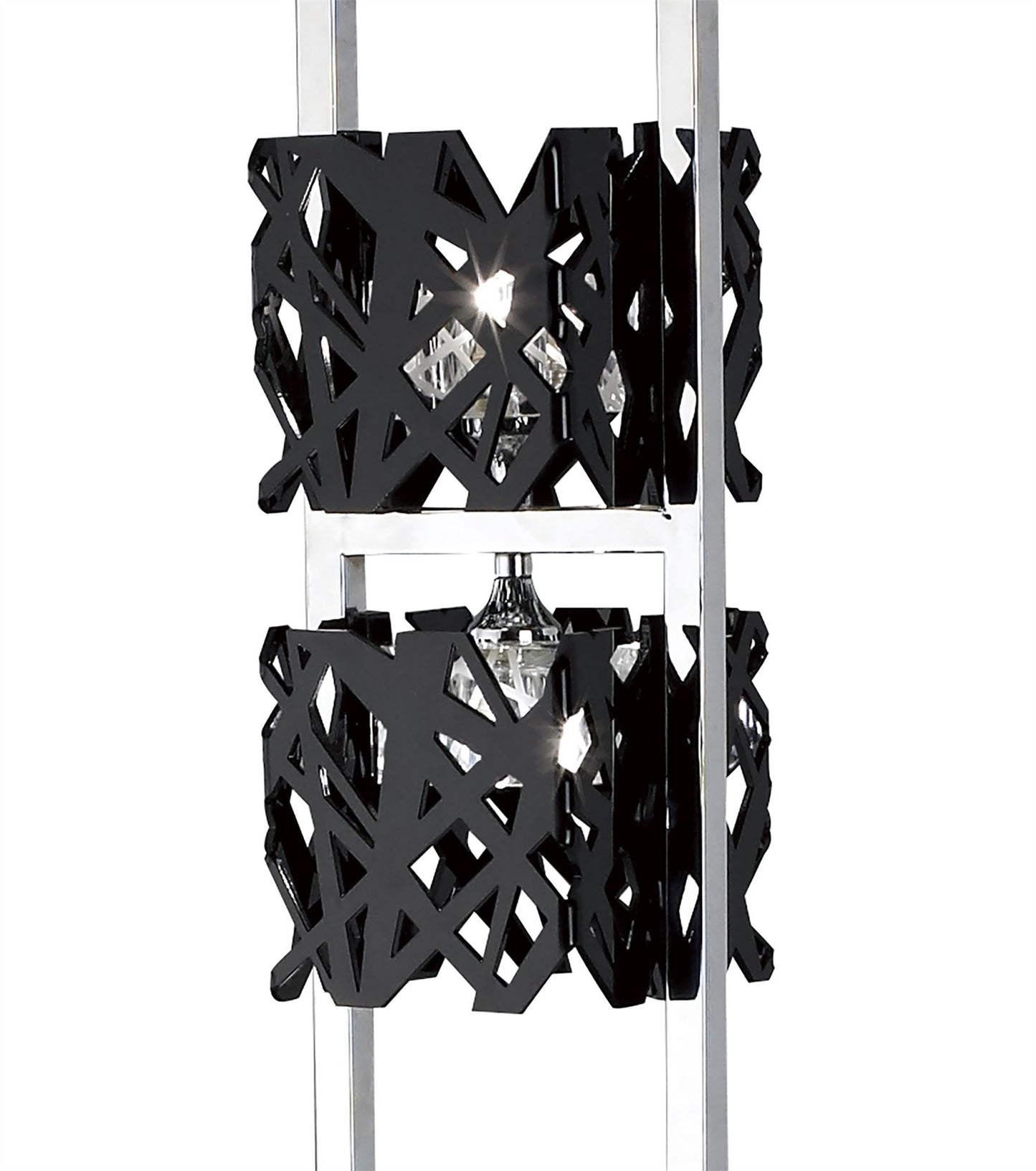 Mantra M1270 Tokio Floor Lamp 4 Light G9, Gloss Black/Polished Chrome