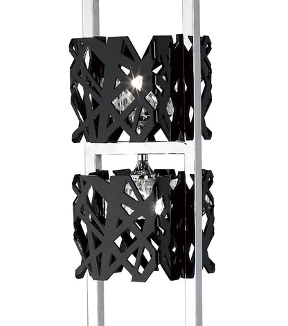 Mantra M1270 Tokio Floor Lamp 4 Light G9, Gloss Black/Polished Chrome