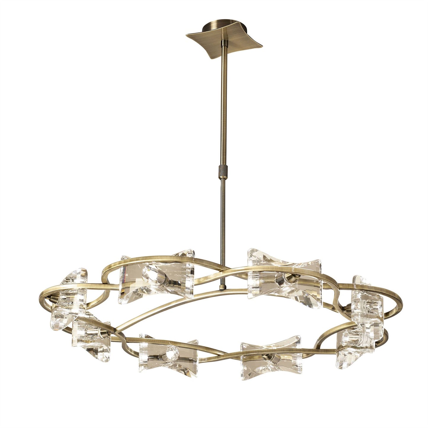 Mantra Kromo 73cm Telescopic 8 Light G9 Round, Antique Brass