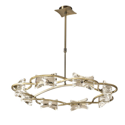 Mantra Kromo 73cm Telescopic 8 Light G9 Round, Antique Brass