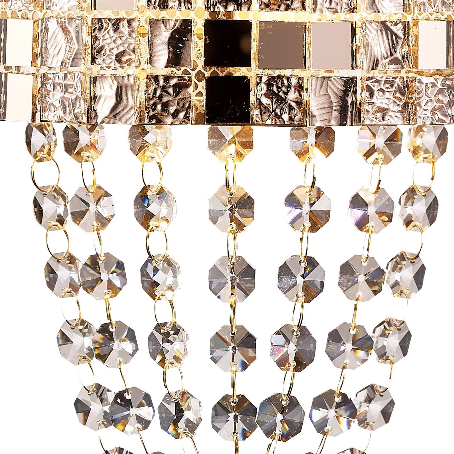 Diyas Camden Wall Light 2 Light G9 Rose Gold/Mosaic Glass/Crystal