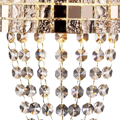 Diyas Camden Wall Light 2 Light G9 Rose Gold/Mosaic Glass/Crystal