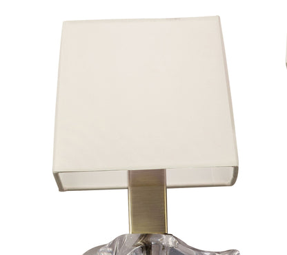 Mantra Akira Wall Light Switched 2 Light E14, Antique Brass with Cream Shades