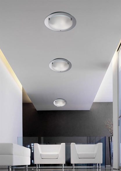 Deco Brooklyn Ceiling Light, 450mm Round, 3 Light E27 Polished Chrome