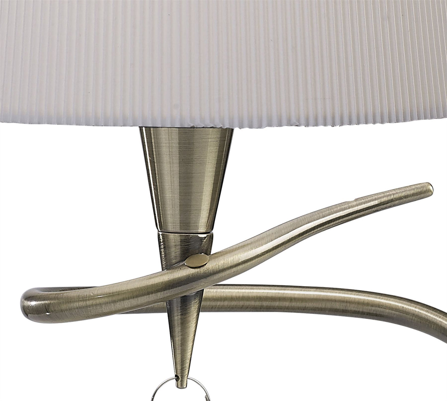 Mantra Mara Table Lamp 1 Light E14 Large, Antique Brass with Ivory White Shade