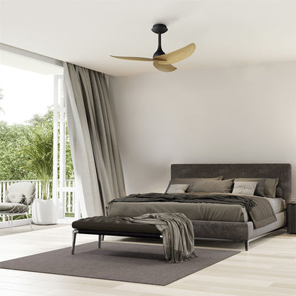 Ipanema 1m 32W Triple Blade Ceiling Fan (No Light), Remote Control, Black/Wood, 5yrs Warranty