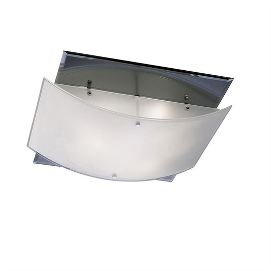 Diyas Vito Flush  3 Light E27 Polished Chrome/Smoked Mirror Ceiling Light Fitting
