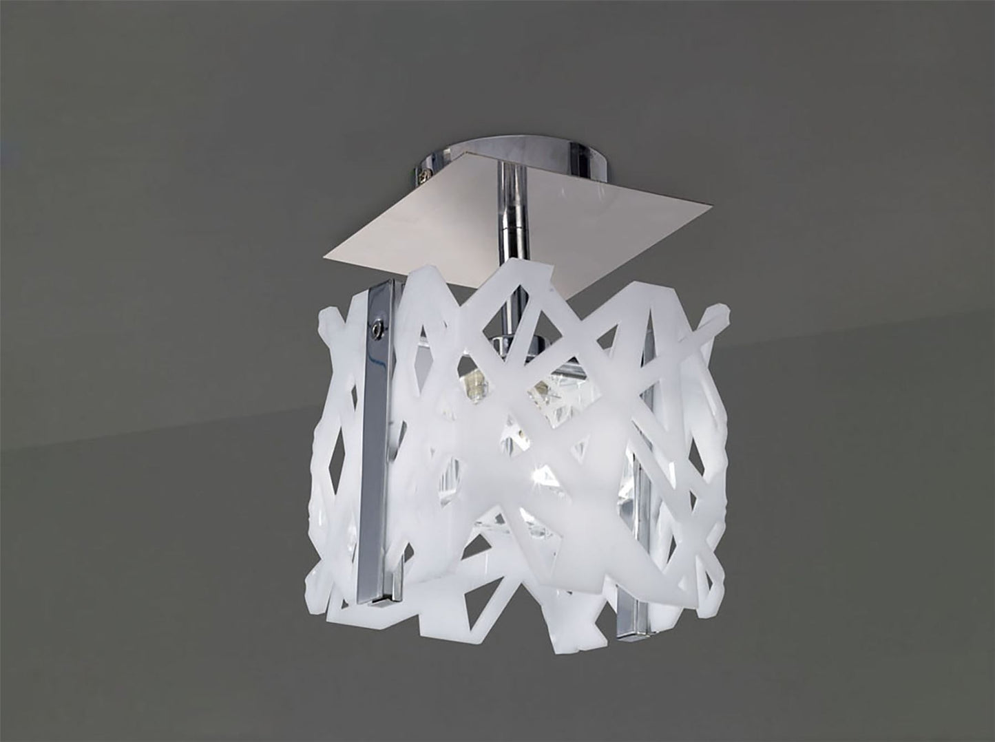 Mantra Tokio Square Ceiling 1 Light G9, Gloss White/Polished Chrome