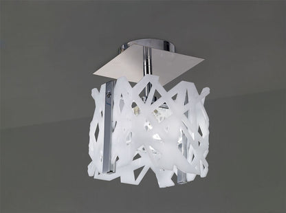 Mantra Tokio Square Ceiling 1 Light G9, Gloss White/Polished Chrome
