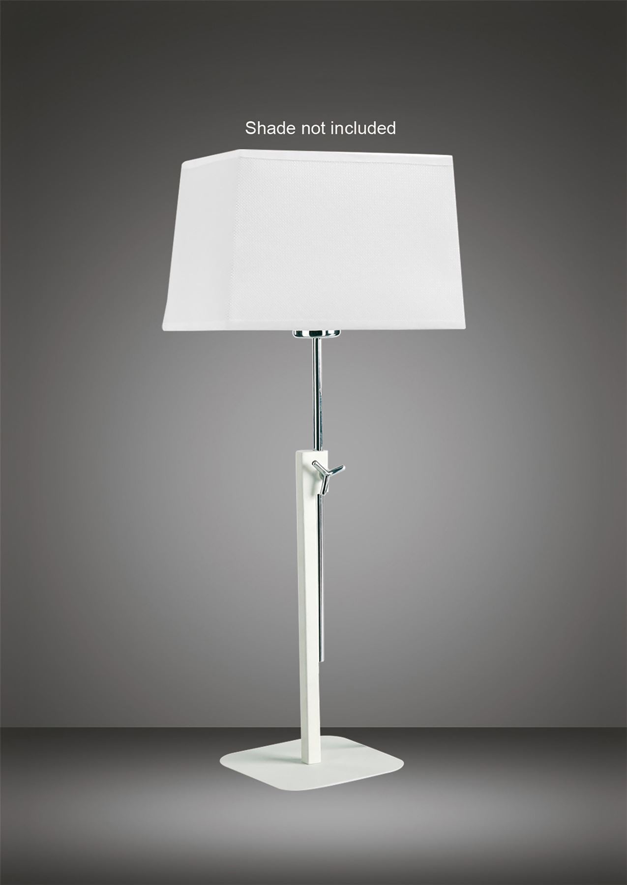 Mantra M5320 Habana Table Lamp Telescopic WITHOUT SHADE 1 Light E27, Matt White/Polished Chrome
