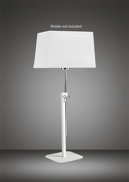 Mantra M5320 Habana Table Lamp Telescopic WITHOUT SHADE 1 Light E27, Matt White/Polished Chrome