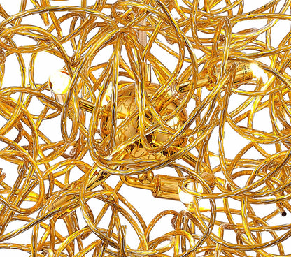 Deco Cassidy Pendant Round Interwinding Aluminium 6 Light G9 Gold