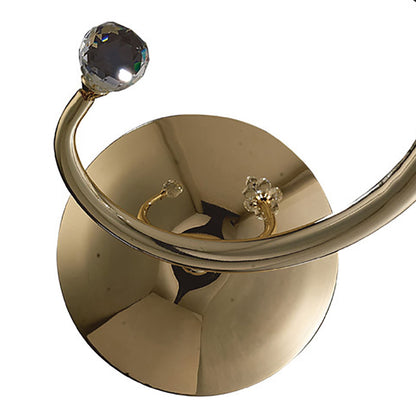 Diyas Octavia Wall Light Switched 1 Light G4 Left Facing French Gold/Crystal, NOT LED/CFL Compatible