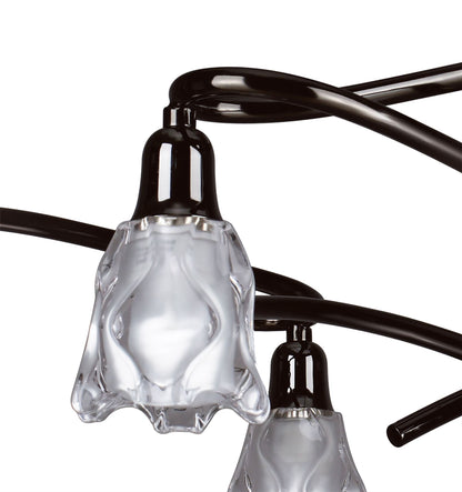 Mantra Amel 61cm Telescopic Convertible To Semi Flush 6 Light L1/SGU10, Black Chrome, CFL Lamps INCLUDED