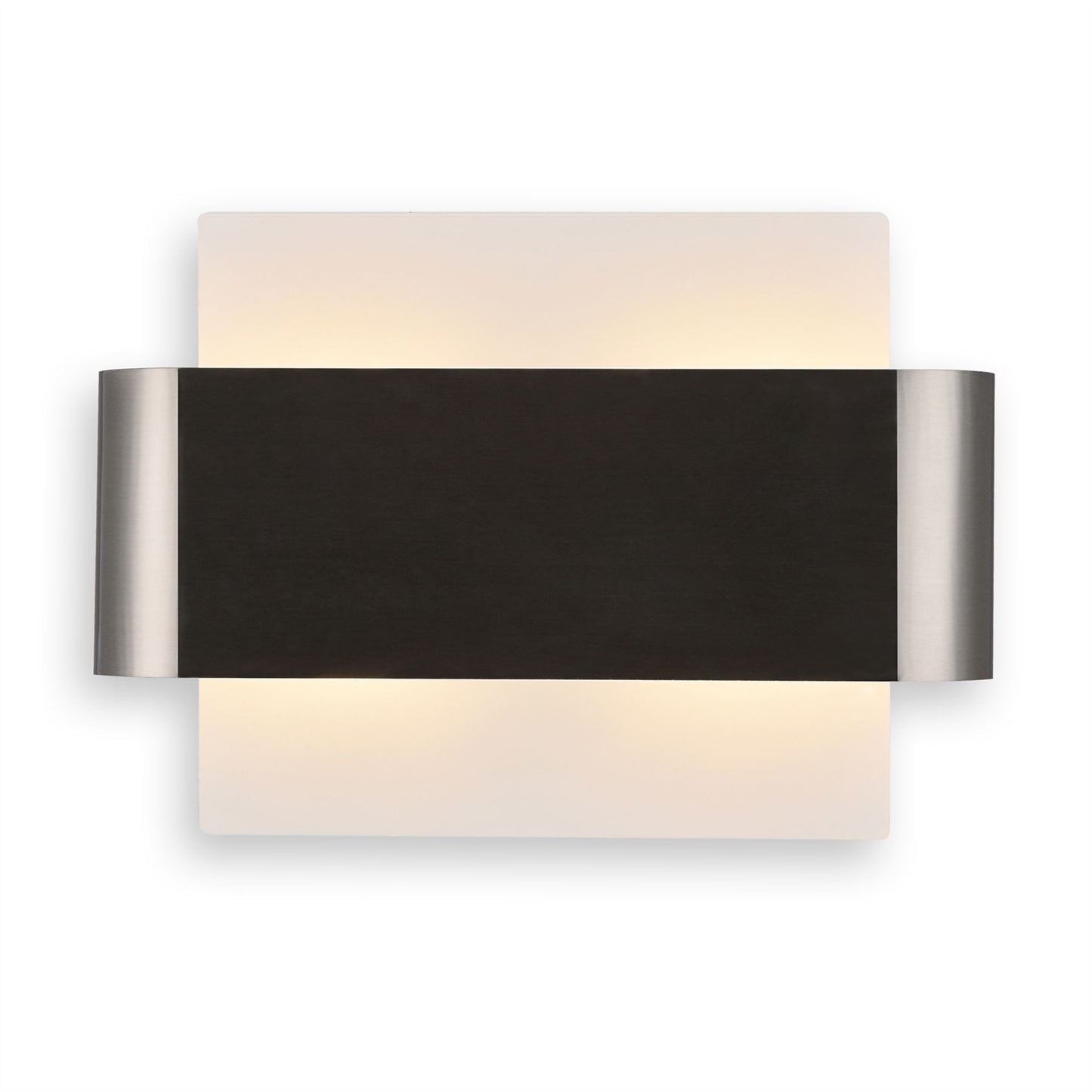 Deco Damo 2 Light G9 Flush Ceiling Light, White Base with Satin Nickel Centre Band