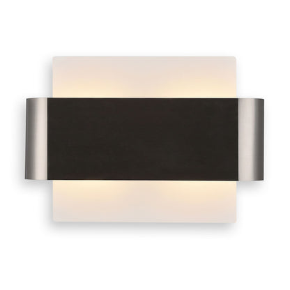 Deco Damo 2 Light G9 Flush Ceiling Light, White Base with Satin Nickel Centre Band