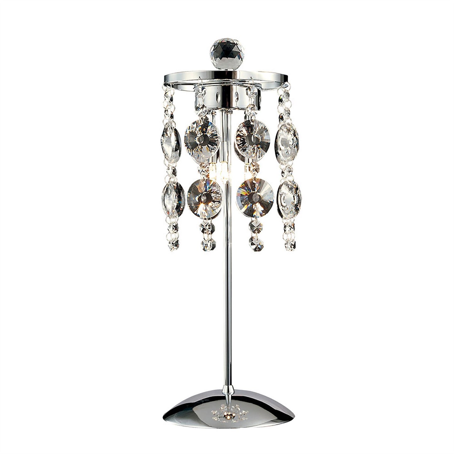 Diyas Nico Crystal Table Lamp 3 Light G4 Polished Chrome, NOT LED/CFL Compatible