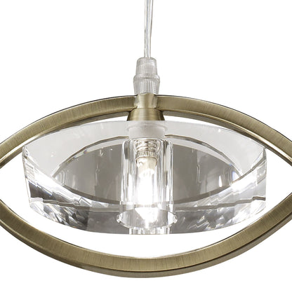 Mantra Kromo Pendant 1 Light G9, Antique Brass