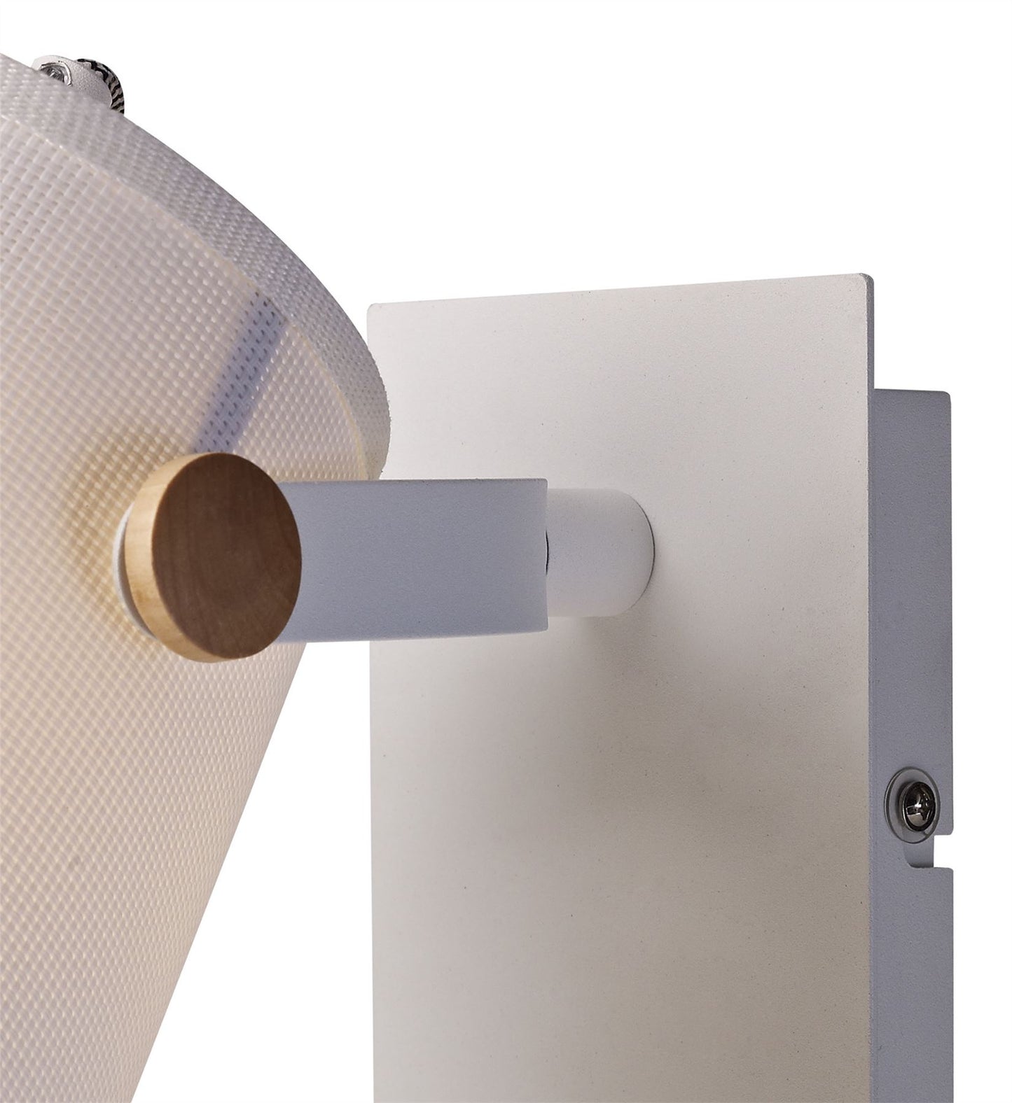 Mantra M5462 Nordica II Position Wall Light with USB Socket, 1x23W E27, White/Beech with White Shade