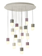 Mantra Galaxia 90cm Pendant Square, 15 Light E27, White/Grey/Red Cement, White Base & Cable, Item Weight: 19.4kg