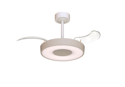 Coin Fan Mini Smart 40cm 36W LED Dimmable Ceiling With Built-In 25W DC Fan, 3000-5000K Remote, APP, Alexa & Google Voice Control, 5710lm, Beige