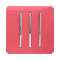 Trendi 3 Gang 2 Way Artistic Modern Glossy 10 Amp Rocker Tactile Light Switch Strawberry
