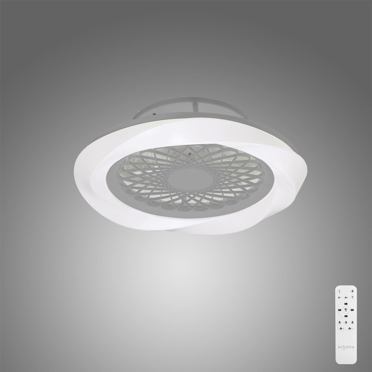 Boreal 62cm 70W LED Dimmable Ceiling Light With Built-In 35W DC Reversible Fan, Silver Finish C/W Remote Control, 4200lm