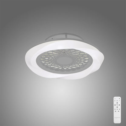 Boreal 62cm 70W LED Dimmable Ceiling Light With Built-In 35W DC Reversible Fan, Silver Finish C/W Remote Control, 4200lm
